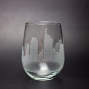 "San Diego, California Skyline Stemless Wine Glass" - Drinkware in clear by stephanie miller 1