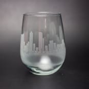 "San Diego, California Skyline Stemless Wine Glass" - Drinkware in clear by stephanie miller 1