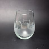 "London, England Skyline Stemless Wine Glass" - Drinkware in clear by stephanie miller 1
