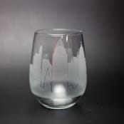 "Cincinnati, Ohio Skyline Stemless Wine Glass" - Drinkware in clear by stephanie miller 1