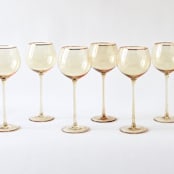 "SET OF 4 - SIREN STEMWARE // WHITE WINE IN ORO" - Drinkware in yellow by borrowed BLU