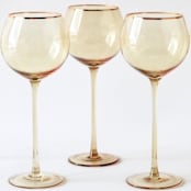 "SET OF 4 - SIREN STEMWARE // WHITE WINE IN ORO" - Drinkware in yellow by borrowed BLU