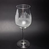"Barcelona, Spain Skyline Wine Glass" - Drinkware in clear by stephanie miller 1