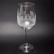 "Barcelona, Spain Skyline Wine Glass" - Drinkware in clear by stephanie miller 1