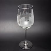 "Barcelona, Spain Skyline Wine Glass" - Drinkware in clear by stephanie miller 1