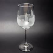 "Raleigh, North Carolina Skyline Wine Glass" - Drinkware in clear by stephanie miller 1