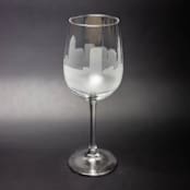 "Raleigh, North Carolina Skyline Wine Glass" - Drinkware in clear by stephanie miller 1