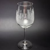 "Chicago, Illinois Skyline Wine Glass" - Drinkware in clear by stephanie miller 1