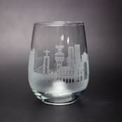 "Lisbon, Portugal Skyline Stemless Wine Glass" - Drinkware in clear by stephanie miller 1