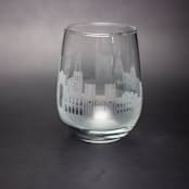 "Lisbon, Portugal Skyline Stemless Wine Glass" - Drinkware in clear by stephanie miller 1