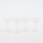 "SET OF 4 - SIREN STEMWARE // CHAMPAGNE COUPE IN CLEAR" - Drinkware in clear by borrowed BLU