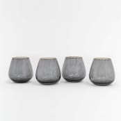 "SET OF 4 - SIREN STEMWARE // SHORT STEMLESS IN CHARCOAL" - Drinkware in black by borrowed BLU