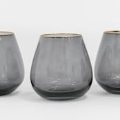 "SET OF 4 - SIREN STEMWARE // SHORT STEMLESS IN CHARCOAL" - Drinkware in black by borrowed BLU