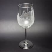 "Madrid, Spain Skyline Wine Glass" - Drinkware in clear by stephanie miller 1