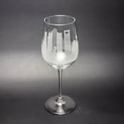 "Madrid, Spain Skyline Wine Glass" - Drinkware in clear by stephanie miller 1