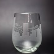"Denver, Colorado Skyline Stemless Wine Glass" - Drinkware in clear by stephanie miller 1