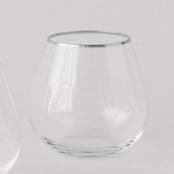 "SET OF 4 - SIREN STEMWARE // SHORT STEMLESS IN CLEAR+PLATINUM" - Drinkware in clear by borrowed BLU