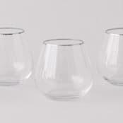 "SET OF 4 - SIREN STEMWARE // SHORT STEMLESS IN CLEAR+PLATINUM" - Drinkware in clear by borrowed BLU