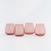 "SET OF 4 - SIREN STEMWARE // SHORT STEMLESS IN PINOT" - Drinkware in red by borrowed BLU