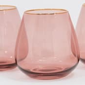 "SET OF 4 - SIREN STEMWARE // SHORT STEMLESS IN PINOT" - Drinkware in red by borrowed BLU