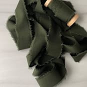 "1" Cotton Ribbon - Hunter Green" - Ribbons in green by Honey Silks Co