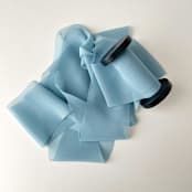 "2" Signature Sheer Ribbon - Dusted Blue" - Ribbons in blue by Honey Silks Co