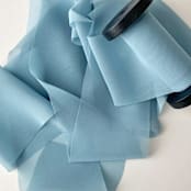 "2" Signature Sheer Ribbon - Dusted Blue" - Ribbons in blue by Honey Silks Co