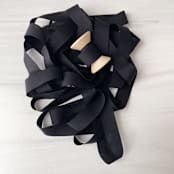 "3/4" x 5 Yards Cotton Ribbon - Black" - Ribbons in black by Honey Silks Co