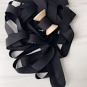 "3/4" x 5 Yards Cotton Ribbon - Black" - Ribbons in black by Honey Silks Co