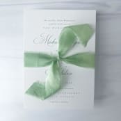 "1" x 10 yards Silk Ribbon - Garden Green" - Ribbons in green by Honey Silks Co