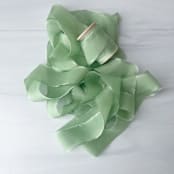 "1" x 10 yards Silk Ribbon - Garden Green" - Ribbons in green by Honey Silks Co