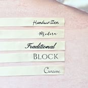 "Handmade Personalized Ribbon Place Card- Customizable Style- Set of 10 Ivory/Red Hearts" - Ribbons in natural by Inkspiringletters