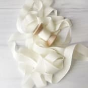 "3/4" x 5 Yards Cotton Ribbon - Off White" - Ribbons in white by Honey Silks Co