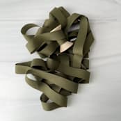 "3/4" x 5 Yards Cotton Ribbon - Olive" - Ribbons in green by Honey Silks Co