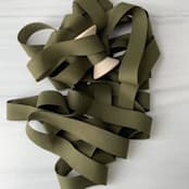 "3/4" x 5 Yards Cotton Ribbon - Olive" - Ribbons in green by Honey Silks Co