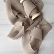 "Signature Sheer Invitation Ribbon - Pumice" - Ribbons in beige by Honey Silks Co