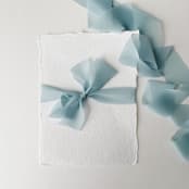 "Signature Sheer Invitation Ribbon - Pale Blue" - Ribbons in blue by Honey Silks Co