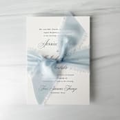 "2" Signature Sheer - Baby Blue" - Ribbons in blue by Honey Silks Co