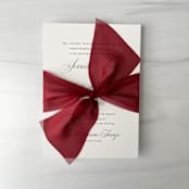 "2" Signature Sheer Ribbon - Scarlet" - Ribbons in red by Honey Silks Co