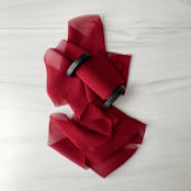"2" Signature Sheer Ribbon - Scarlet" - Ribbons in red by Honey Silks Co