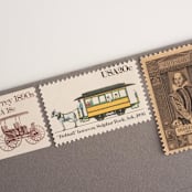 "20 Cent "Bobtail" Horsecar, Sulphur Rock, Ark., 1926 Postage Stamps // Set of 10 // UNUSED Vintage Stamps" - Postage Stamps in yellow by Flourish Fine Writing