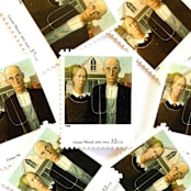 "Grant Wood's "American Gothic" Postage Stamps | Four Centuries of American Art Series | Vintage Unused USPS Postage 32c | Pack of 10" - Postage Stamps in multicolor by Jennifer Kramer