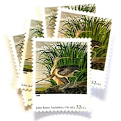 "John James Audubon's "Long-billed Curlew" Postage Stamps | Four Centuries of American Art Series | Vintage Unused USPS Postage 32c | Pack of 10" - Postage Stamps in green by Jennifer Kramer