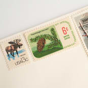 "13 Cent Moose Postage Stamps // Set of 10 // UNUSED vintage stamps" - Postage Stamps in brown by Flourish Fine Writing