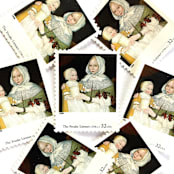"The Freake Limner's "Mrs. Elizabeth Freake and Baby Mary" Postage Stamps | Four Centuries of American Art Series | Vintage Unused USPS Postage 32c | Pack of 10" - Postage Stamps in black by Jennifer Kramer