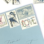 "20 Cent Floral Love Postage Stamps // Set of 10 // UNUSED Vintage Stamps" - Postage Stamps in pink by Flourish Fine Writing