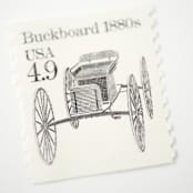 "4.9 Cent Buckboard Postage Stamp // Set of 10 // UNUSED Vintage stamps" - Postage Stamps in black by Flourish Fine Writing