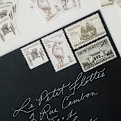 "4.9 Cent Buckboard Postage Stamp // Set of 10 // UNUSED Vintage stamps" - Postage Stamps in black by Flourish Fine Writing