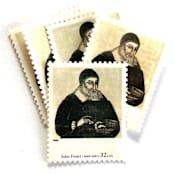 "John Foster's "Portrait of Richard Mather" Postage Stamps | Four Centuries of American Art Series | Vintage Unused USPS Postage 32c | Pack of 10" - Postage Stamps in black by Jennifer Kramer