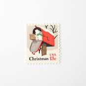 "13 Cent Rural Mailbox in Snow Postage Stamps // Set of 10 // UNUSED Vintage Stamps" - Postage Stamps in red by Flourish Fine Writing